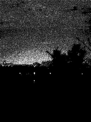 Heavily doctored late-night suburban horizon